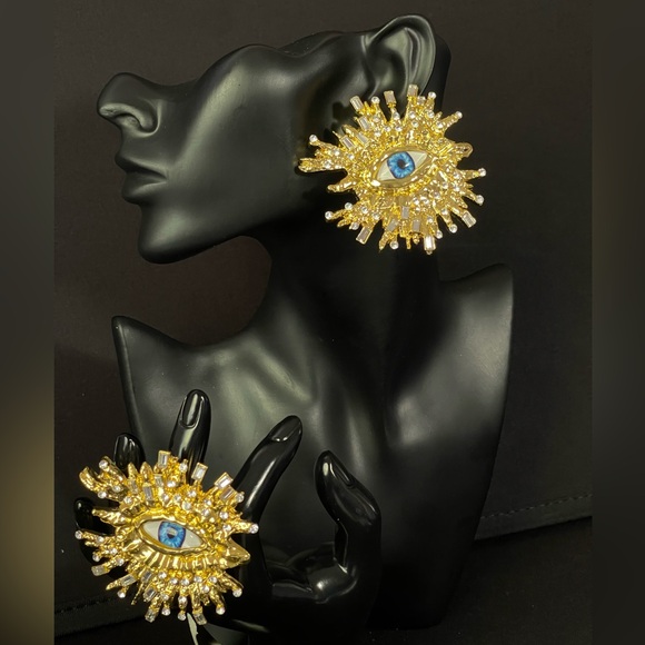 Atelier Baroque-Lola-Vintage Evils Eyes Earrings With Crystals 2025Trendy - Picture 4 of 6